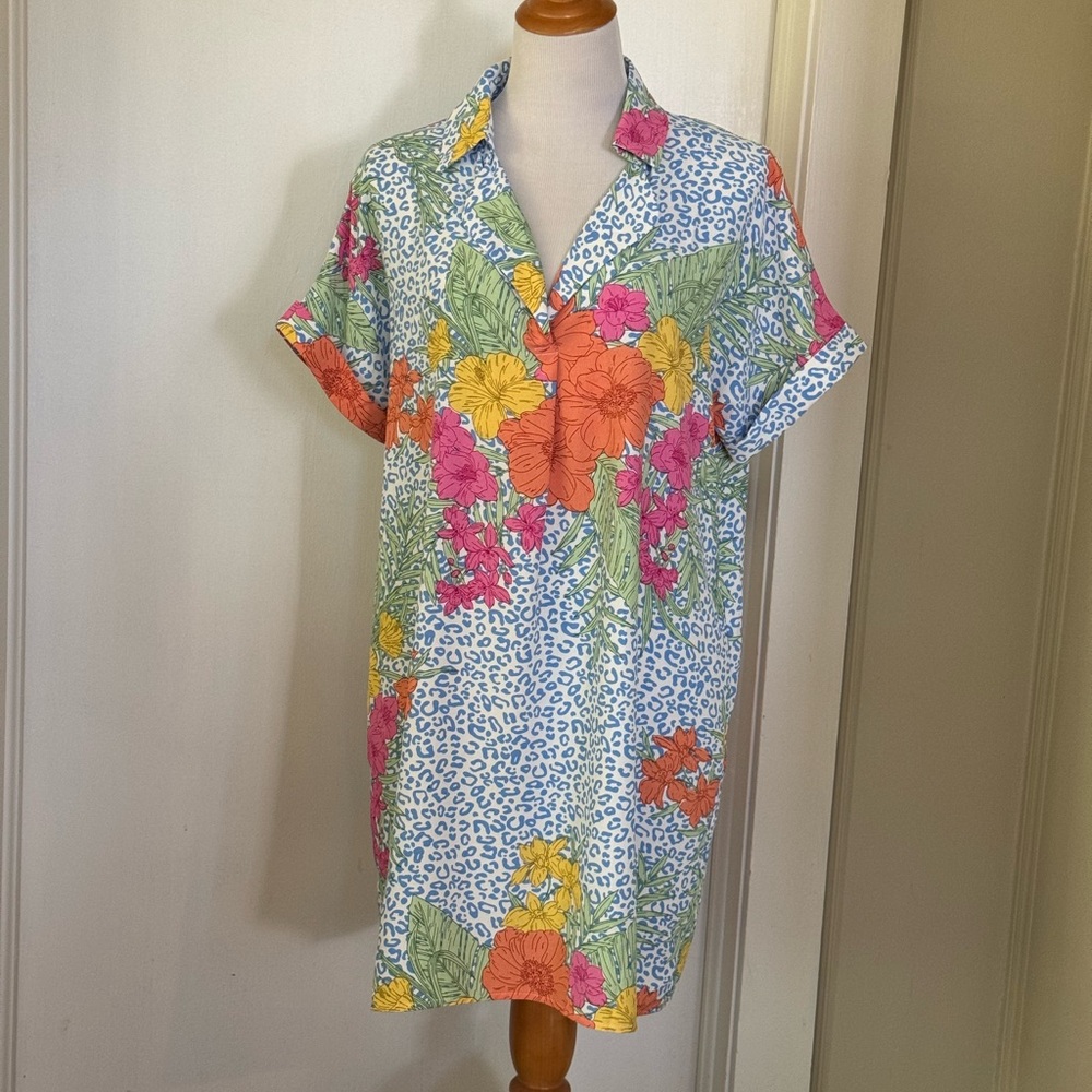 Caroline Hill leopard print and floral dress